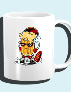 κουπα με print santa beer