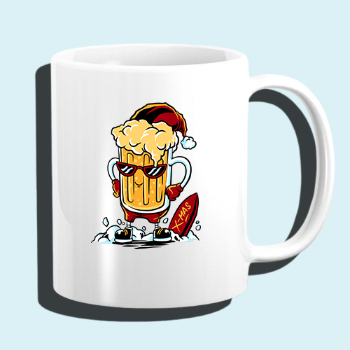 κουπα με print santa beer
